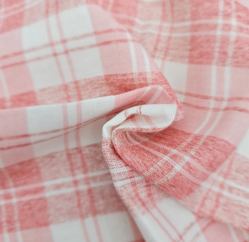  格紋二重紗 純棉色紗