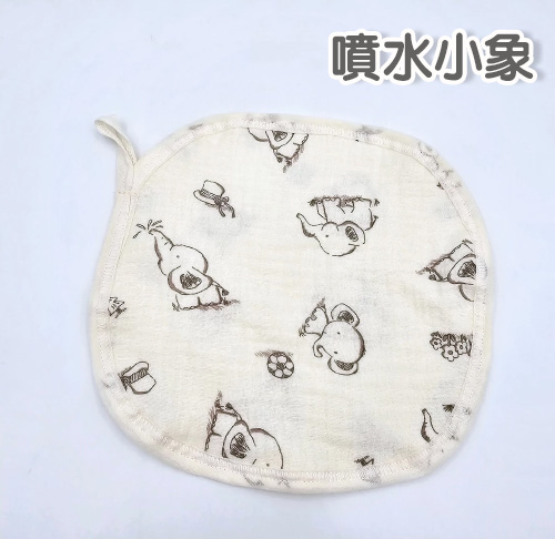純棉4層紗 附掛勾擦手巾 幼兒園手帕